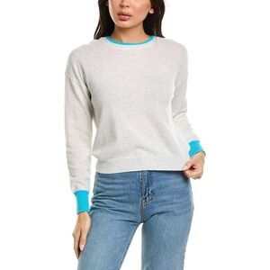 Brodie Cashmere Womens  Coastal Crewneck 100% Cashmere Sweater, Brown